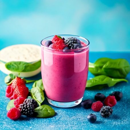 Red berry and spinach smoothie recipe